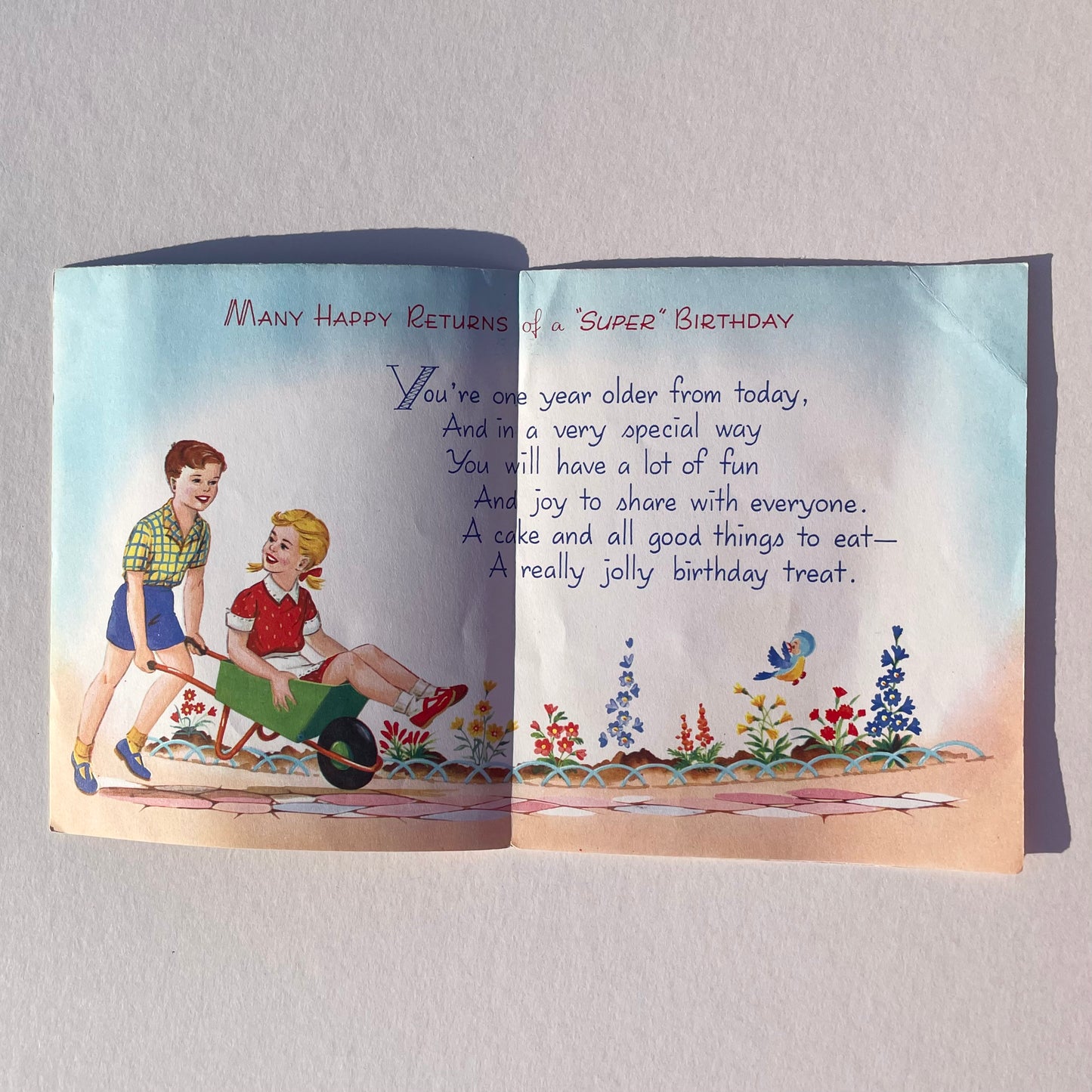 'Now You Are 4' 1950s Birthday Card
